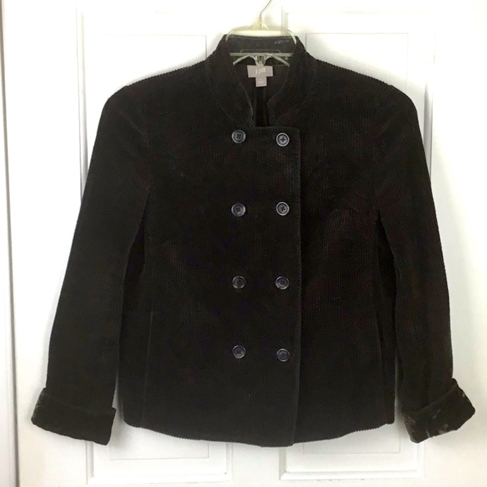 Women’s Corduroy Jacket Double Breasted Button Front Y2K Military Vintage